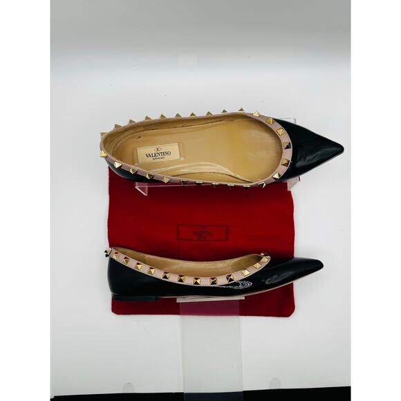 Valentino Garavani Black Patent Rockstud Ballet Flats size 38 - Picture 11 of 13